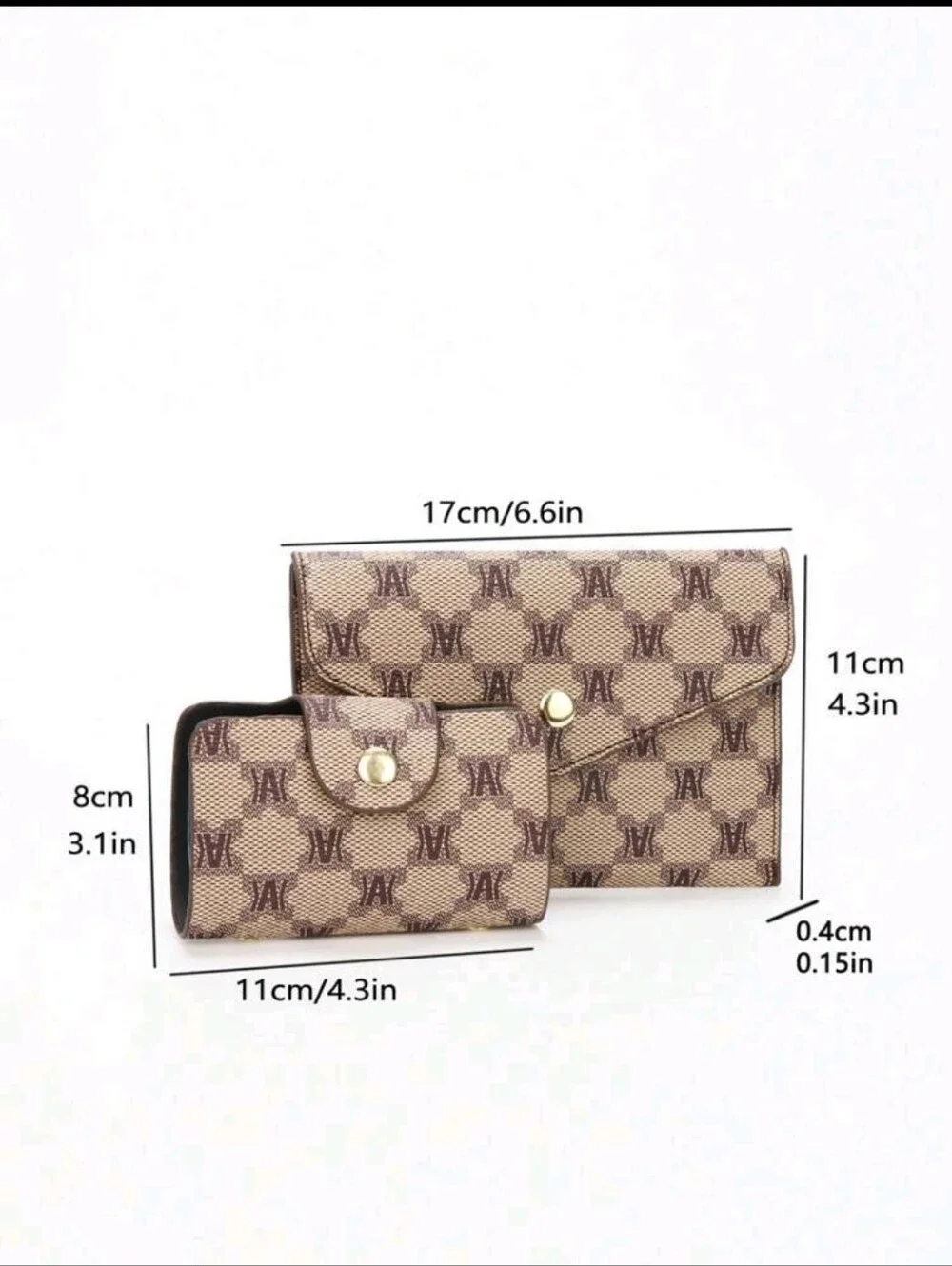 Coffee/Brown Signature Satchel 3pcs Set Fashion Printed Tote Bag, Wallet, Pillow